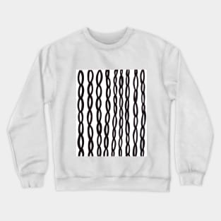 Abstract Black And White Swirling Chains Crewneck Sweatshirt